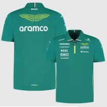 2025 F1 Aston Martin Polo Green Racing Suit(有领)