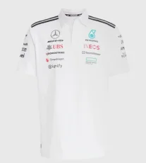 2025 F1 MMercedes White Polo Racing Suit(有领)