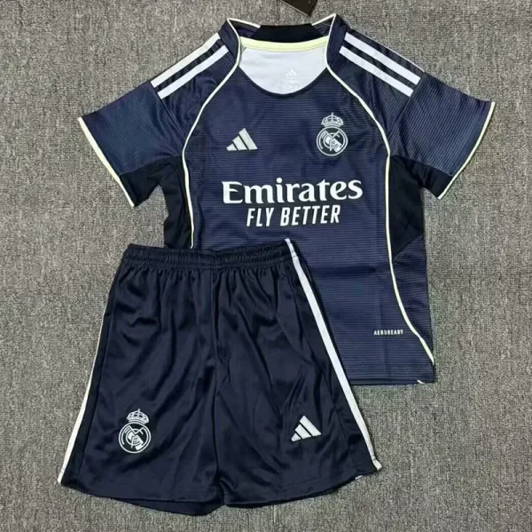 25-26 RMA  Away Kids Soccer Jersey
