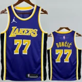 Lakers DONCIC #77 Blue Top Quality Hot Pressing NBA Jersey (Trapeze Edition)飞人版