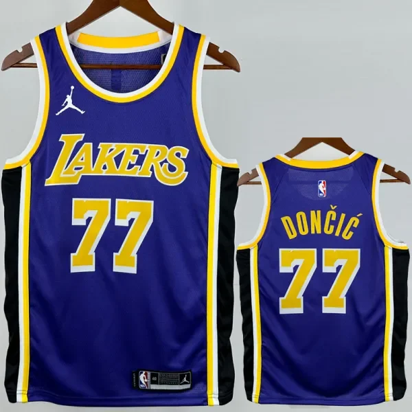 Lakers DONCIC #77 Blue Top Quality Hot Pressing NBA Jersey (Trapeze Edition)飞人版