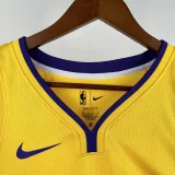 Lakers DONCIC #77 Yellow Top Quality Hot PressingNBA Jersey(V领)