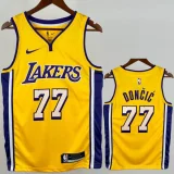 Lakers DONCIC #77 Yellow Top Quality Hot PressingNBA Jersey(V领)