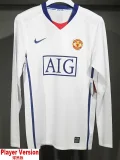 2008-2009 Man Utd Away Player Version 长袖球员 Long Sleeve Retro Soccer Jersey