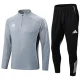2025 AD Grey Half Pull Tracksuit (半拉链)