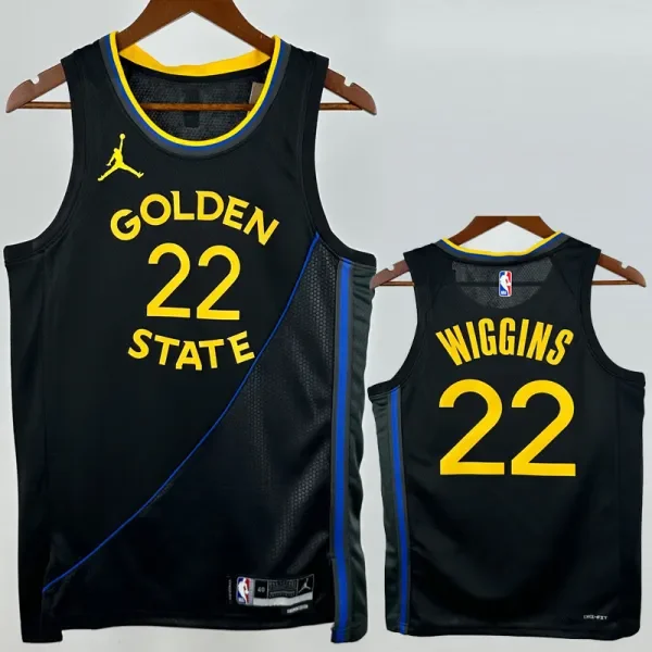 24-25 WARRIORS WIGGINS #22 Black Top Quality Hot Pressing NBA Jersey (Trapeze Edition)飞人版