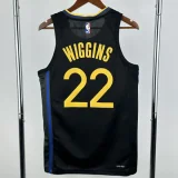 24-25 WARRIORS WIGGINS #22 Black Top Quality Hot Pressing NBA Jersey (Trapeze Edition)飞人版
