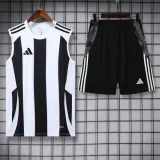 2025 AD White black Tank top and shorts suit