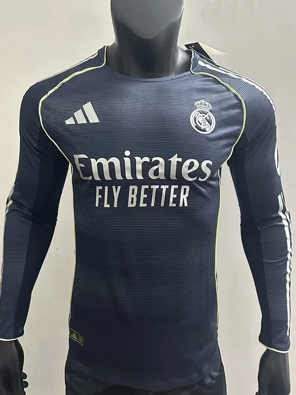 US$ 18.00 - 25-26 RMA Away Long Sleeve Player Version Soccer Jersey ...