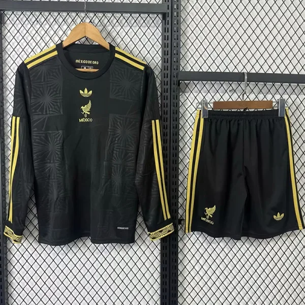 25-26 Mexico Gold Cup Black Long sleeve Kids Soccer Jersey (长袖)