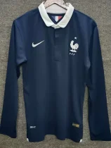 2014 France Home Long sleeve Retro Soccer Jersey (长袖)