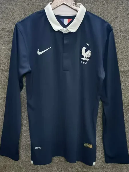 2014 France Home Long sleeve Retro Soccer Jersey (长袖)