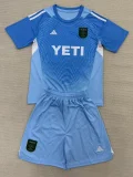 25-26 Austin Fc Blue GoalKeeper Kids Soccer Jersey