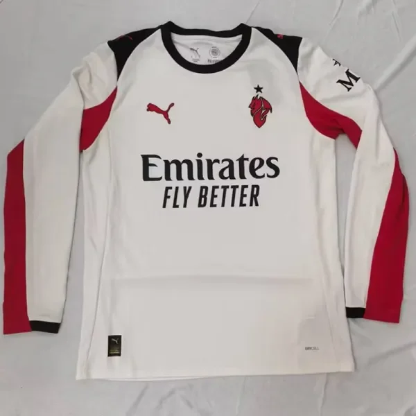 25-26 ACM White Long sleeve Soccer Jersey (长袖)