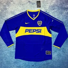 2003-2004 Boca juniors Home Long Sleeve Retro Soccer Jersey(长袖)后带广告