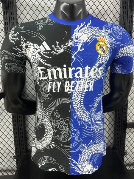 25-26 RMA Black Blue Special Edition Player Version Training Shirts (龙纹)