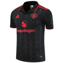 25-26 Man Utd Black Polo Short sleeve
