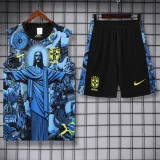 2025-26 Brazil Blue Tank top and Shorts suit