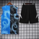 2025-26 RMA Black blue Tank top and shorts suit