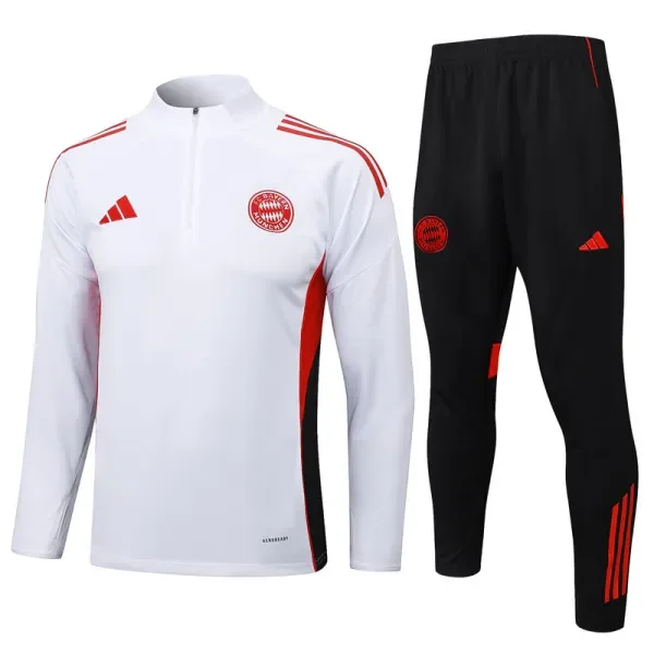 2025-26 Bayern White Half Pull Tracksuit #B2530(半拉链)
