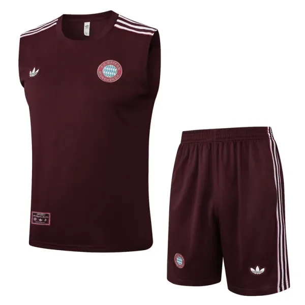 2025-26 Bayern Jujube red Tank top and shorts suit #D2526