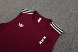 2025-26 Ajax Jujube red Tank top and shorts suit #D2531