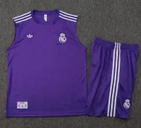 2025-26 RMA Purple Tank top and shorts suit #D2525