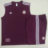 2025-26 Bayern Jujube red Tank top and shorts suit #D2526