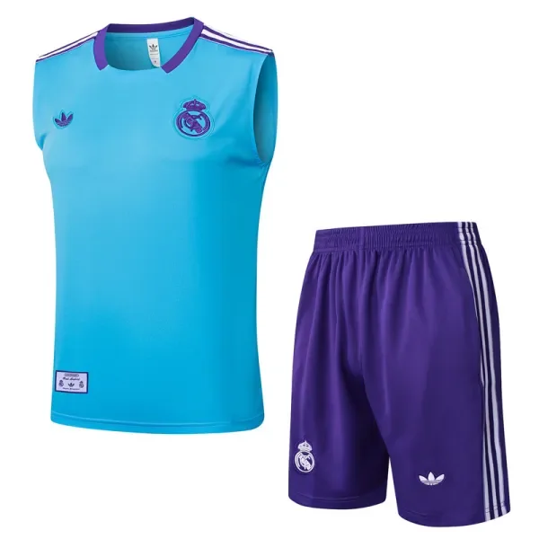 2025-26 RMA Light blue Tank top and shorts suit #D2522