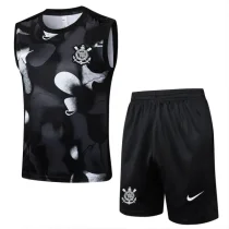 2025-26 Corinthians Black Tank top and shorts suit #D2523