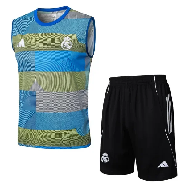 2025-26 RMA Blue Tank top and shorts suit #D2529