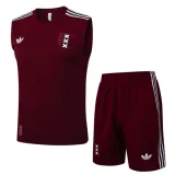 2025-26 Ajax Jujube red Tank top and shorts suit #D2531