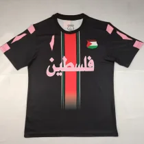 2025-26 Palestina Black Training shirts (粉色广告)