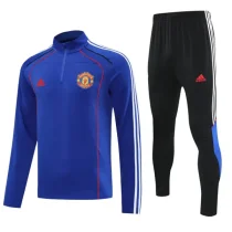 2025-26 Man Utd Fancy blue Half Pull Tracksuit (半拉链)