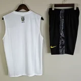 2025-26 Brazil White Tank top and shorts suit (背心套装)