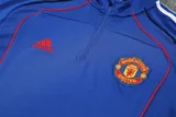 2025-26 Man Utd Fancy blue Half Pull Tracksuit (半拉链)