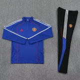 2025-26 Man Utd Fancy blue Half Pull Tracksuit (半拉链)