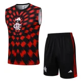2025-26 Flamengo Red Black Tank top and shorts suit #D2539