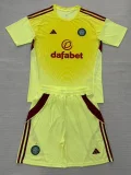 2025-26 Celtic Yellow Goalkeeper Kids Soccer Jersey