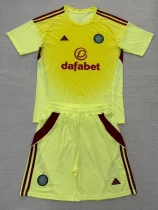 2025-26 Celtic Yellow Goalkeeper Kids Soccer Jersey