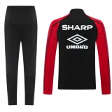 25-26 Man Utd Black Jacket Tracksuit #02