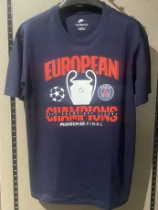 25-26 PSG Royal blue Champions High Quality Casual T-Shirt 宝蓝圆领