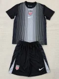 25-26 USA Black Goalkeeper Kids Soccer Jersey
