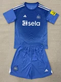 25-26 Newcastle Blue Goalkeeper Kids Soccer Jersey