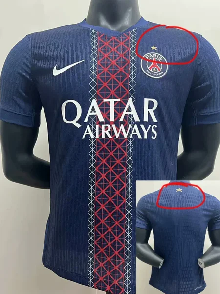 25-26 PSG Home Have Stars Player Version Soccer jersey (前后带星)