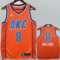 OKC Thunder WILLIAMS #8 Orange Top Quality Hot Pressing NBA Jersey (Trapeze Edition)飞人版