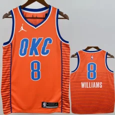 OKC Thunder WILLIAMS #8 Orange Top Quality Hot Pressing NBA Jersey (Trapeze Edition)飞人版