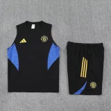 25-26 Man Utd Black Tank top and shorts suit
