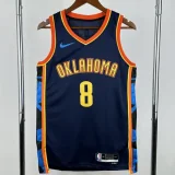 24-25 OKC Thunder WILLIAMs #8 Black City Edition Top Quality Hot Pressing NBA Jersey