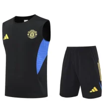 25-26 Man Utd Black Tank top and shorts suit